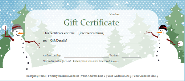 Certificate Templates: Word Gift Certificate Template Mac