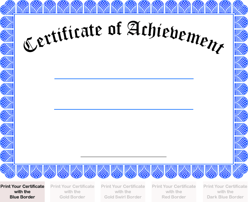 Is there a free online template for a certificate of achievement