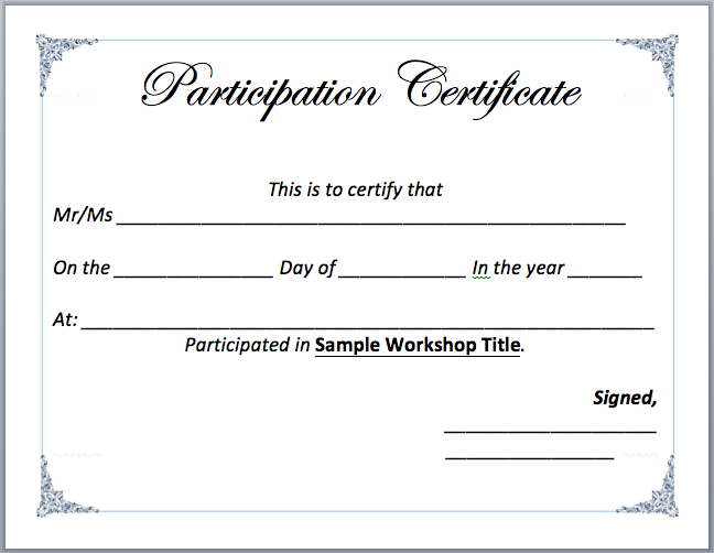 Participation-blank-certificates-certificate-template-design