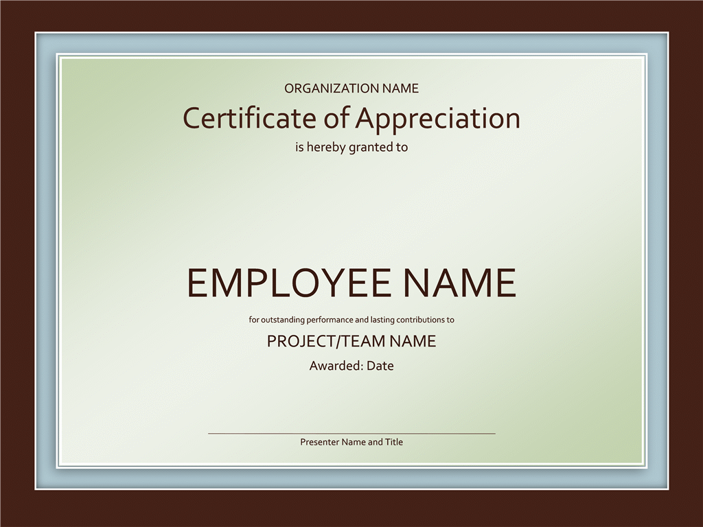 Certificate of appreciation-blue-printable-word-doc