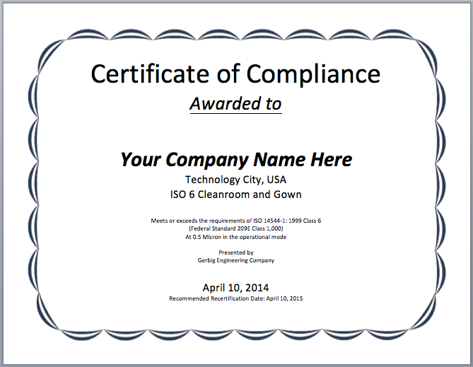 Compliance-company-certificate-templates