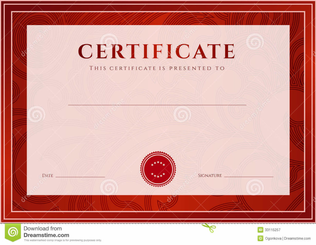 red-certificate-diploma-template-award-pattern-completion-design-background-floral-scroll-swirl-watermark-border-frame
