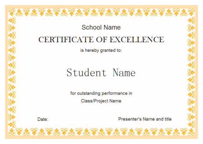 student-excellent-award-golden-template
