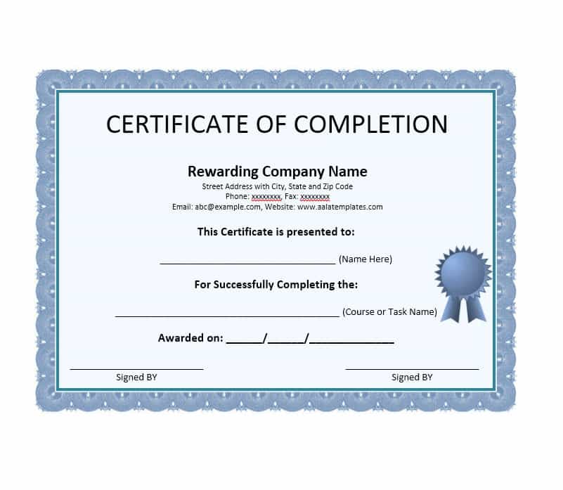 52 Printable Completion Certificates Blank Certificates
