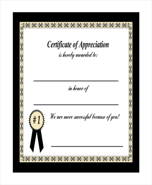 Parent Appreciation Certificate Template doc