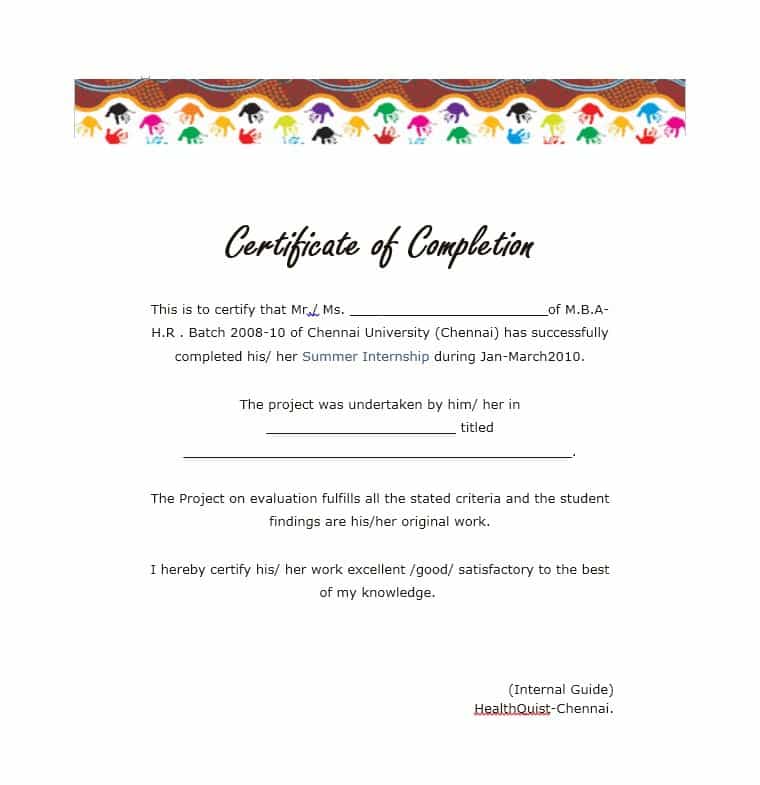 free certificates of completion templates for indesign