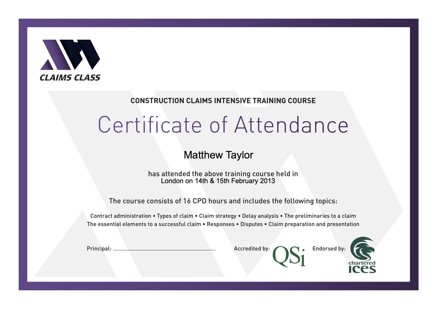 Certificate of Attendance Templates %site title%