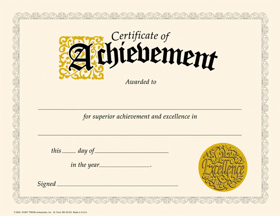 Free Printable Certificates Of Achievement - Printable Blank World