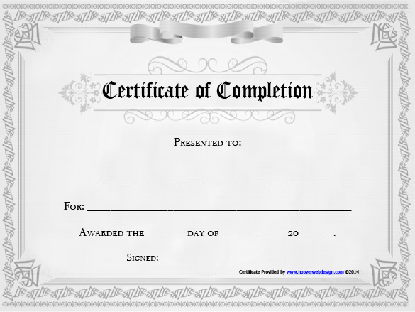 Work Completion Certificate Templates For Ms Word Word Excel Templates