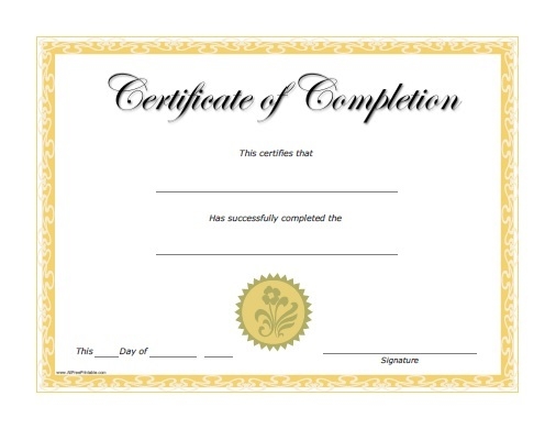 Free Training Completion Certificate Templates Certificates Of 