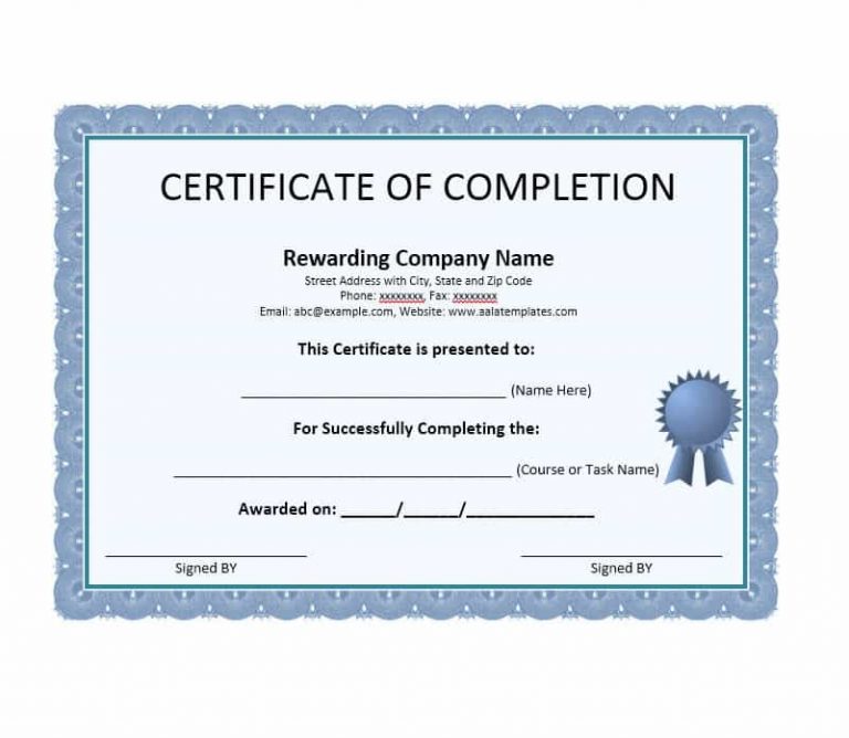certificate of completion 3rd grade template free download word