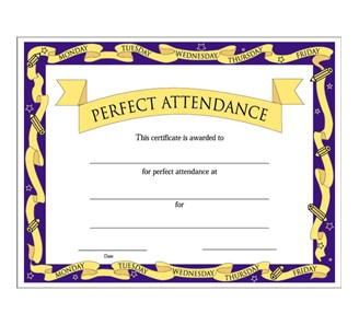 blue-border-perfect attendance award template